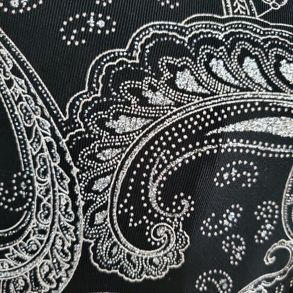 Xscape by Joanna Chen Paisley Sparkle Mandarin Collar Jacket XL - Picture 5 of 7